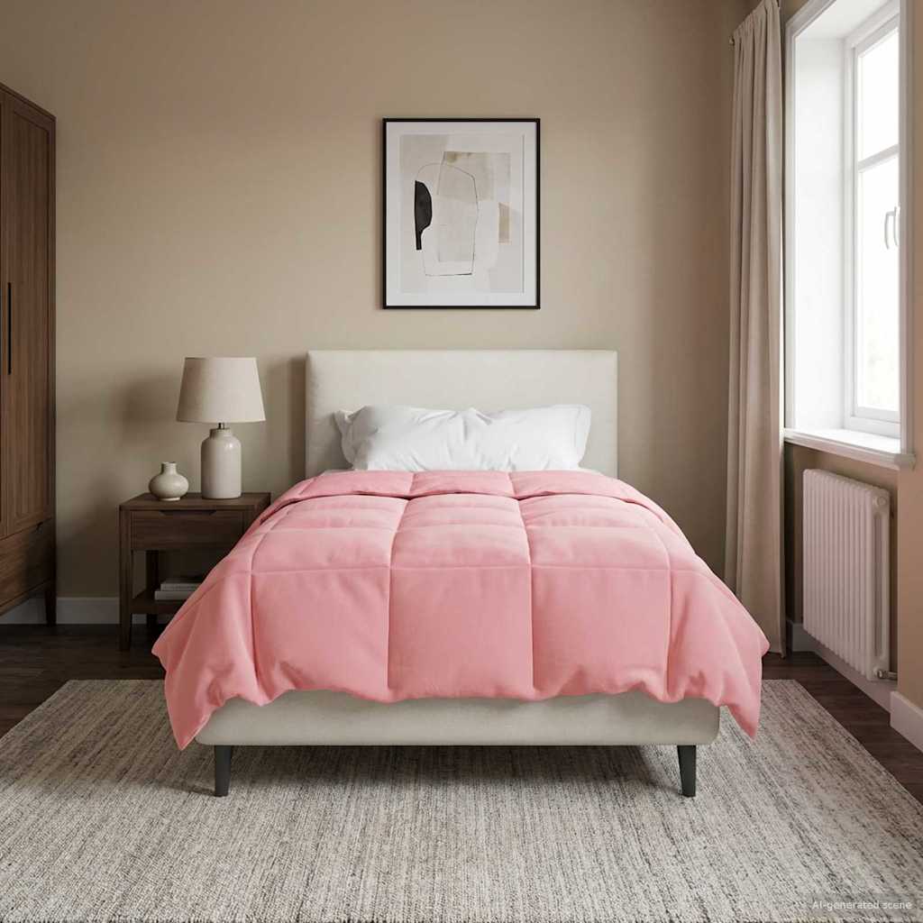 vidaXL Letni Kołdra Kwiłtowany Różowy 140 x 220 cm Mikrofibra