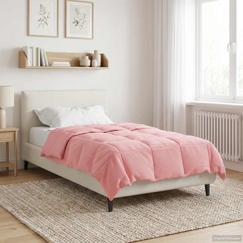 vidaXL Letni Kołdra Kwiłtowany Różowy 155 x 220 cm Mikrofibra