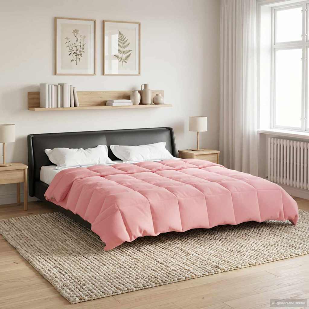 vidaXL Letni Kołdra Kwiłtowany Różowy 200 x 220 cm Mikrofibra