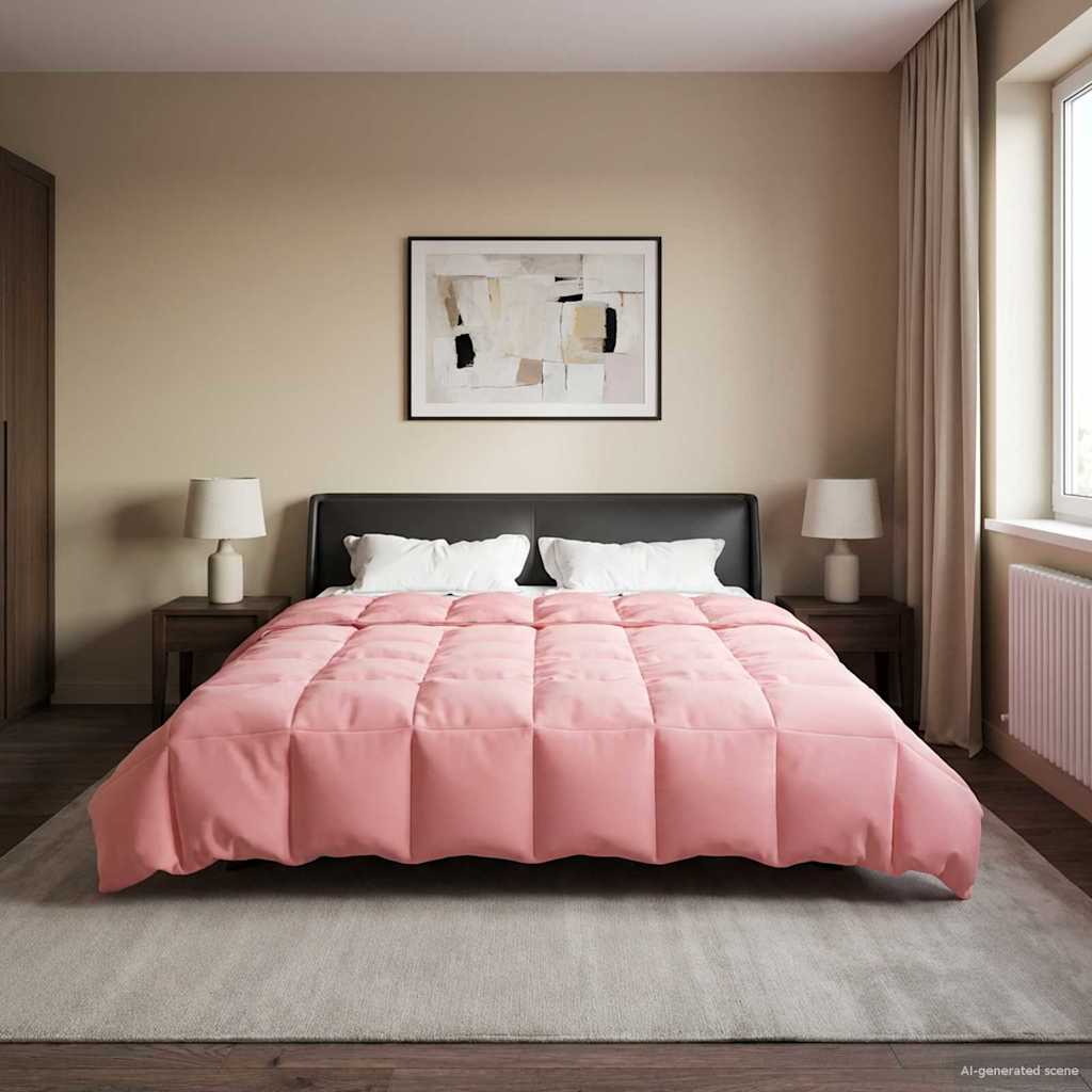 vidaXL Letni Kołdra Kwiłtowany Różowy 200 x 220 cm Mikrofibra