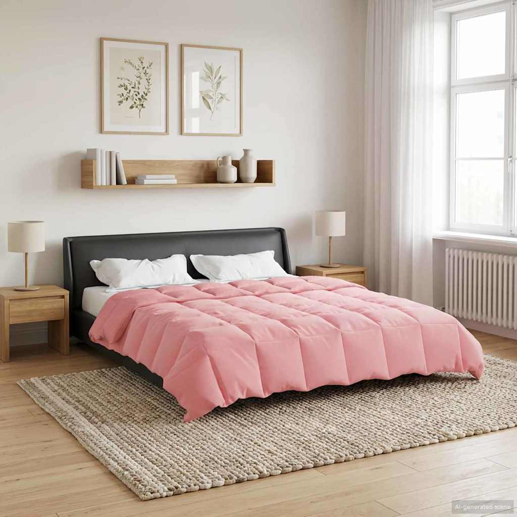 vidaXL Letni Kołdra Kwiłtowany Różowy 220 x 260 cm Mikrofibra