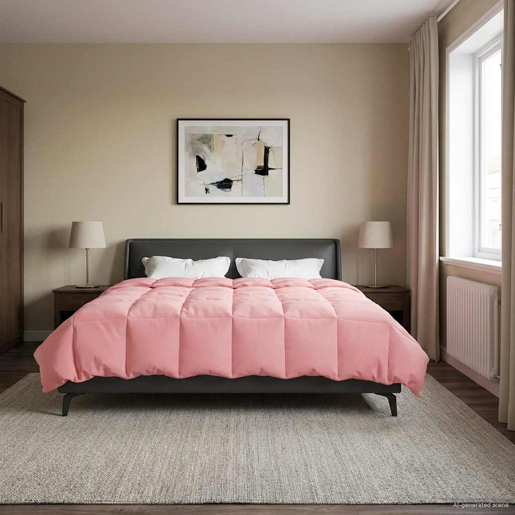 vidaXL Letni Kołdra Kwiłtowany Różowy 240 x 260 cm Mikrofibra