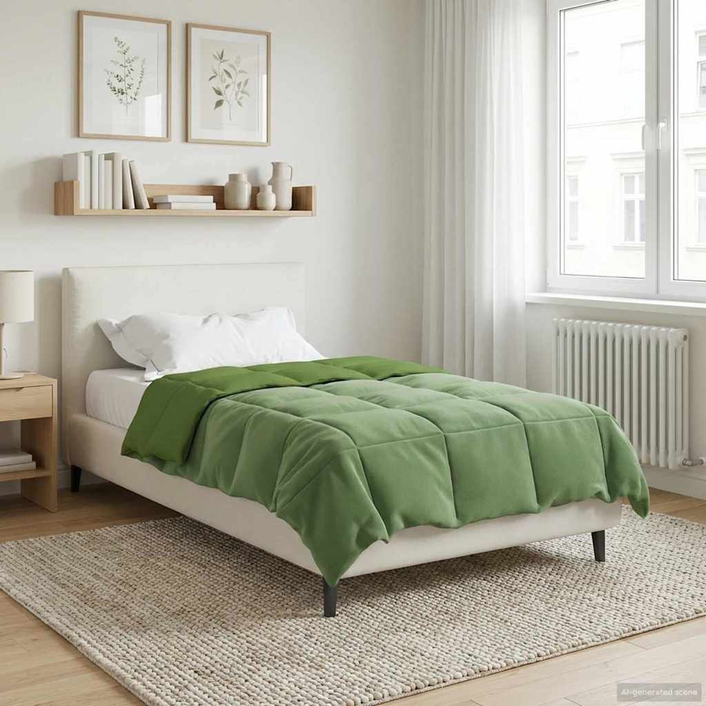 vidaXL Letni Kołdra Kwiłtowany Zielony 140 x 200 cm Mikrofibra