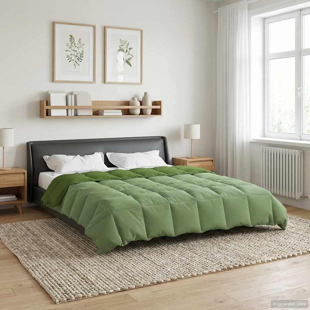 vidaXL Letni Kołdra Kwiłtowany Zielony 200 x 200 cm Mikrofibra
