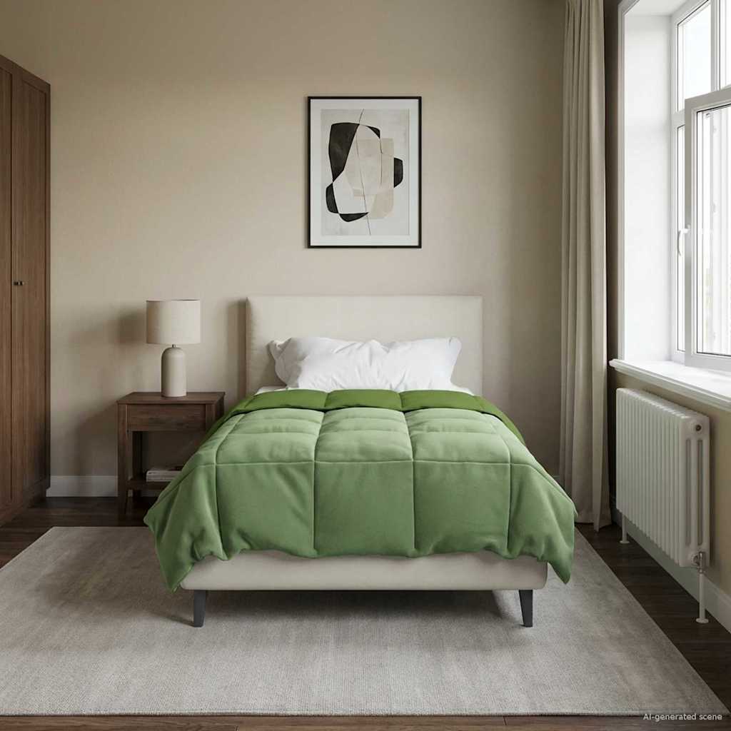 vidaXL Letni Kołdra Kwiłtowany Zielony 140 x 220 cm Mikrofibra
