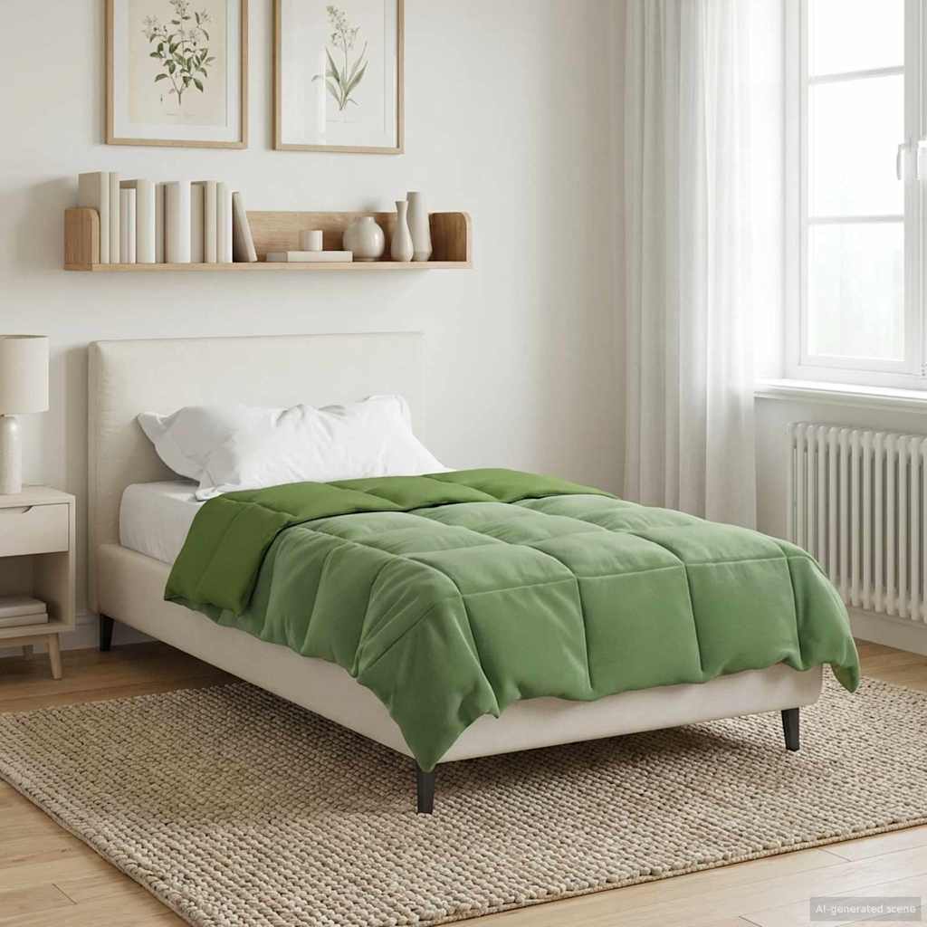 vidaXL Letni Kołdra Kwiłtowany Zielony 155 x 220 cm Mikrofibra