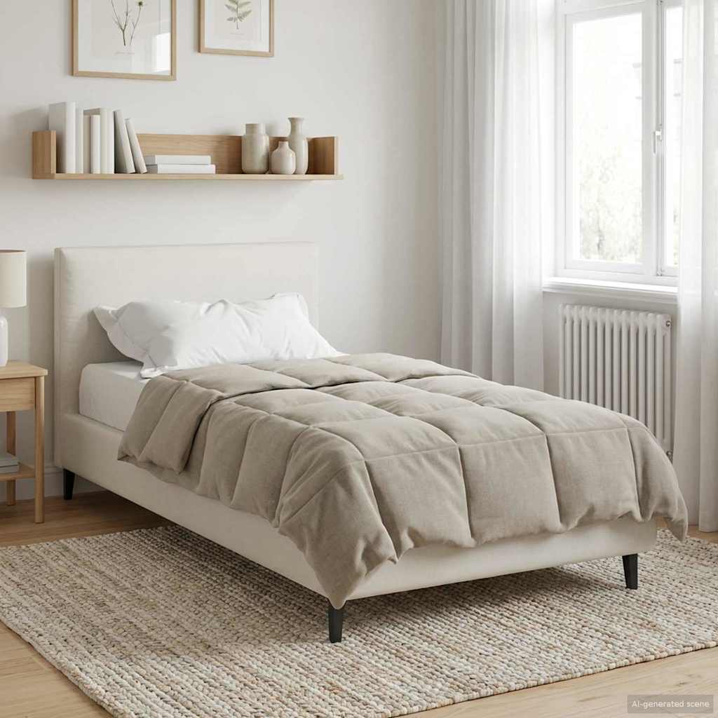 vidaXL Letni Kołdra Kwiłtowany Kremowy 135 x 200 cm Mikrofibra