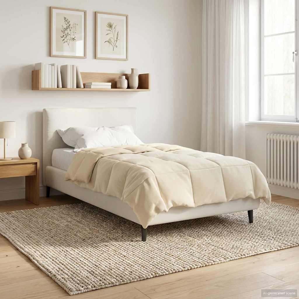 vidaXL Letni Kołdra Kwiłtowany Kremowy 140 x 220 cm Mikrofibra