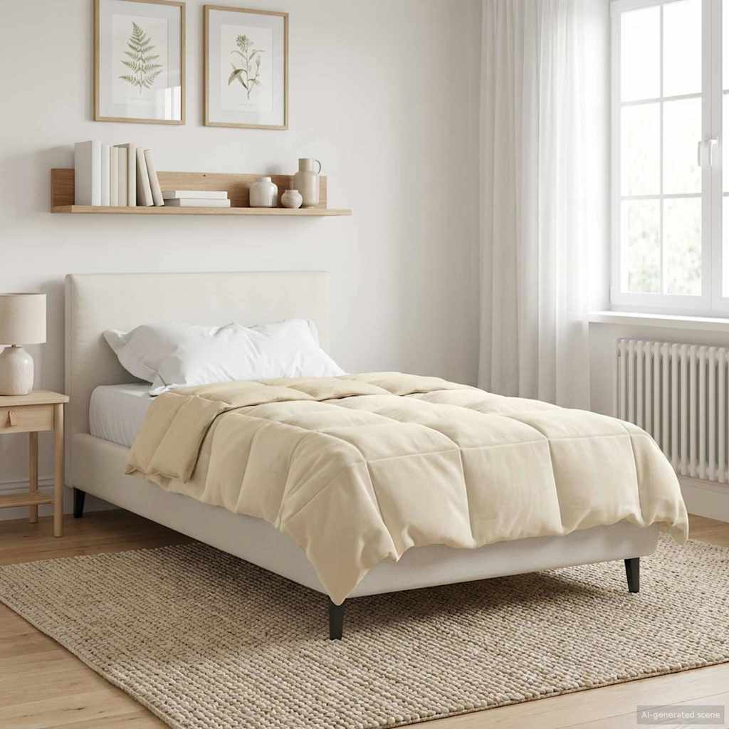 vidaXL Letni Kołdra Kwiłtowany Kremowy 155 x 220 cm Mikrofibra