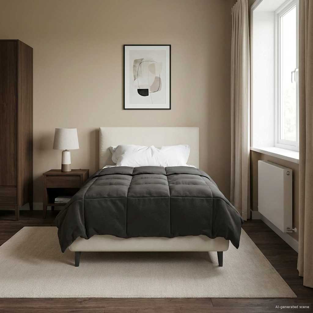 vidaXL Kołdra na cały rok Kwiłtowany Antracyt 135 x 200 cm Mikrofibra