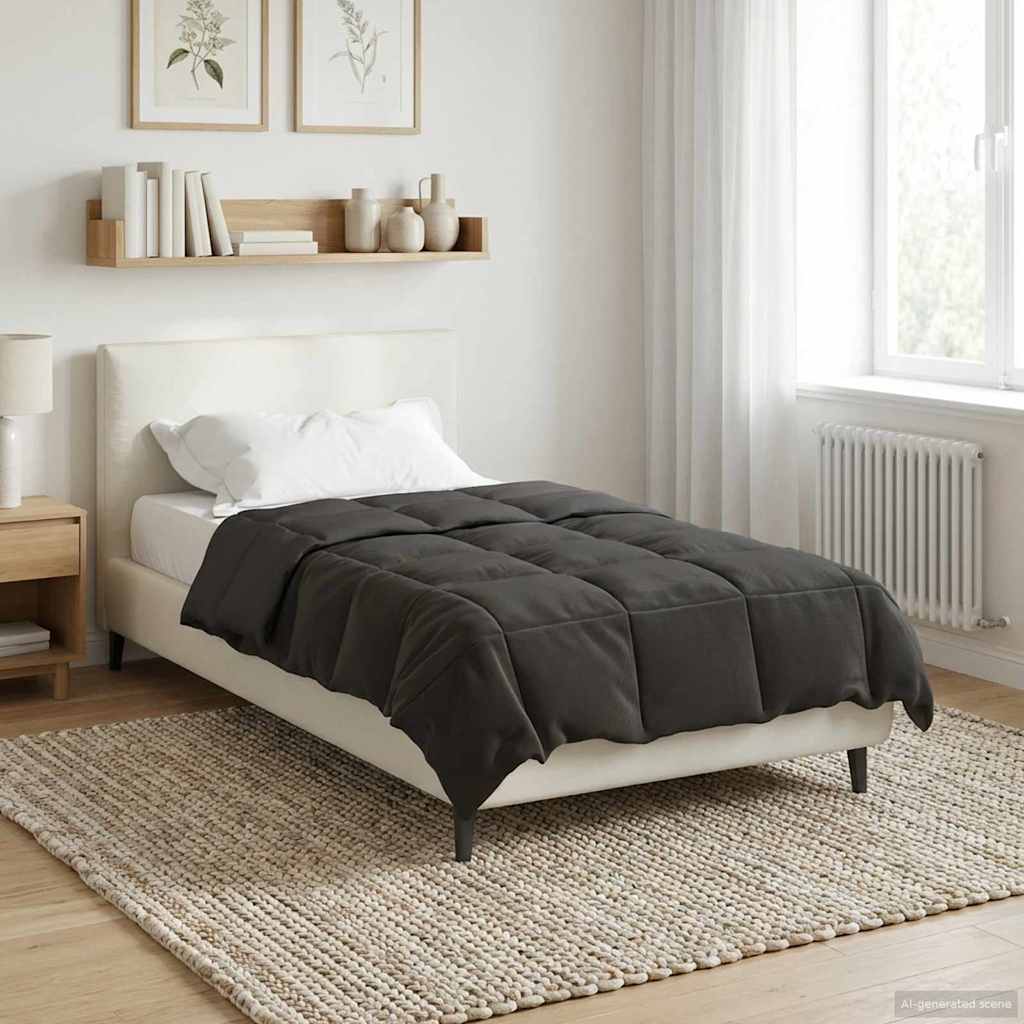 vidaXL Kołdra na cały rok Kwiłtowany Antracyt 140 x 200 cm Mikrofibra