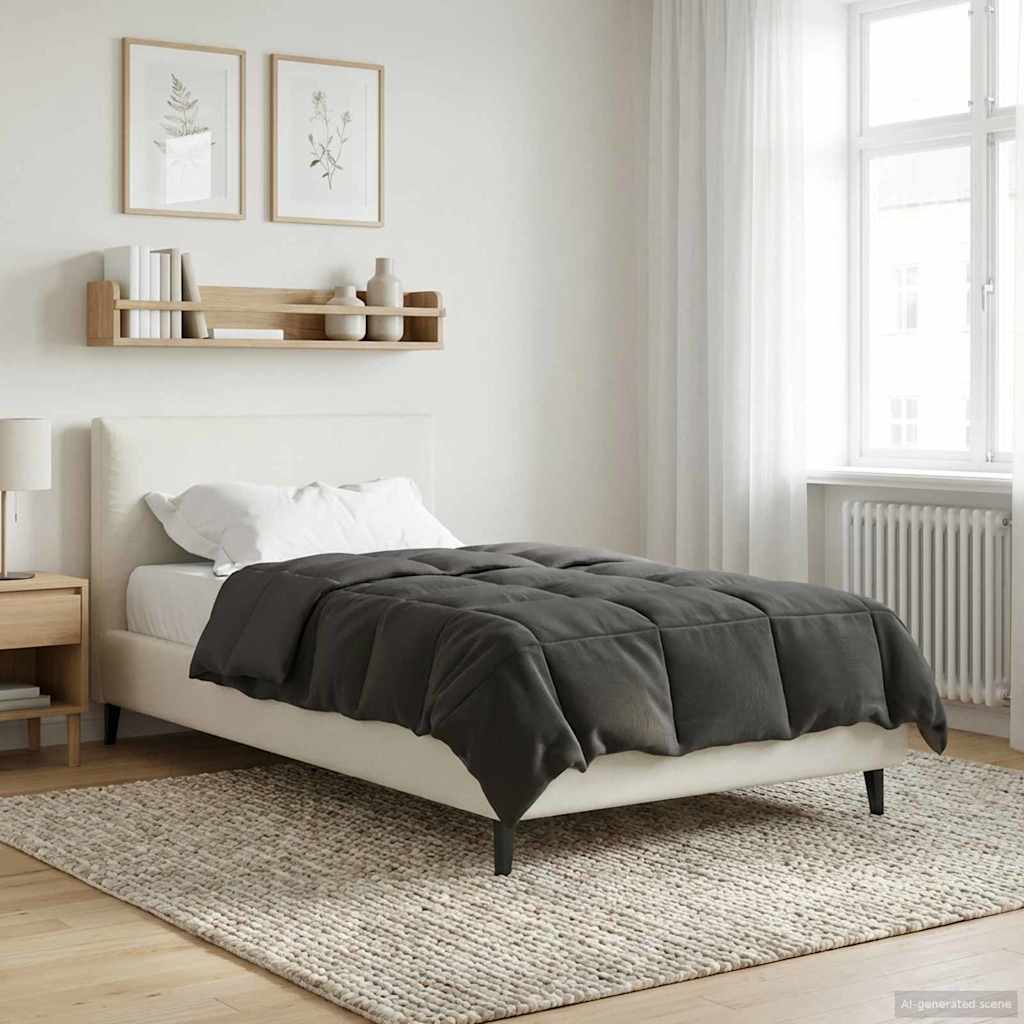 vidaXL Kołdra na cały rok Kwiłtowany Antracyt 135 x 220 cm Mikrofibra