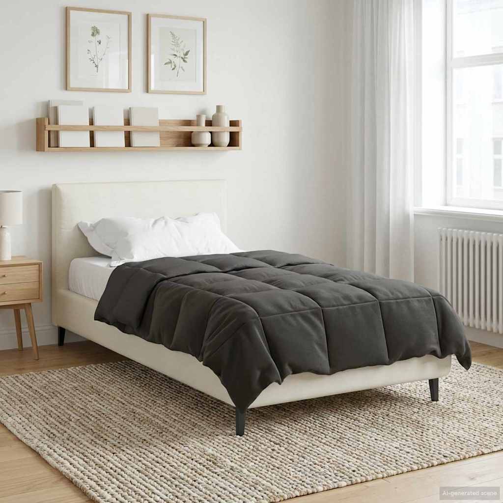 vidaXL Kołdra na cały rok Kwiłtowany Antracyt 140 x 220 cm Mikrofibra