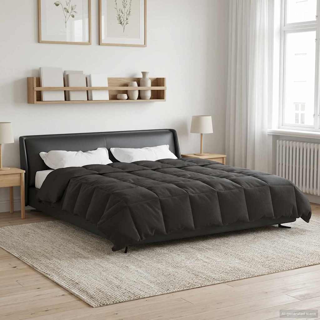 vidaXL Kołdra na cały rok Kwiłtowany Antracyt 200 x 220 cm Mikrofibra