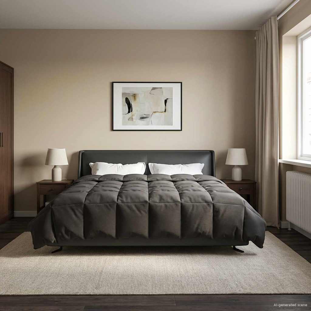 vidaXL Kołdra na cały rok Kwiłtowany Antracyt 200 x 220 cm Mikrofibra