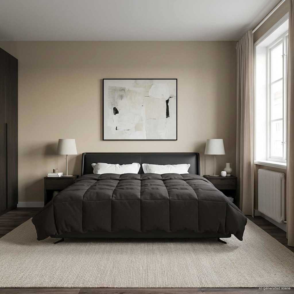 vidaXL Kołdra na cały rok Kwiłtowany Antracyt 220 x 260 cm Mikrofibra