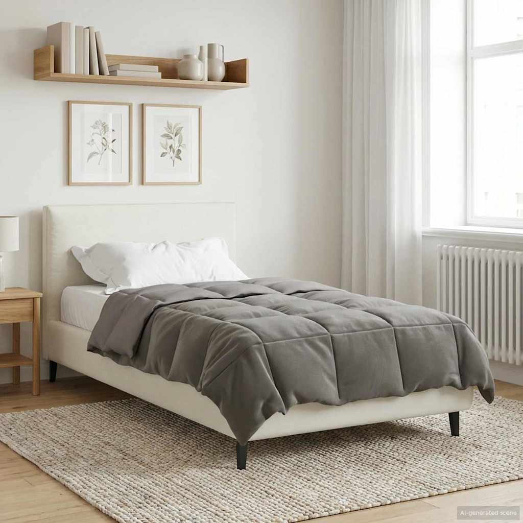 vidaXL Kołdra na cały rok Jasnoszary 140 x 200 cm Mikrofibra