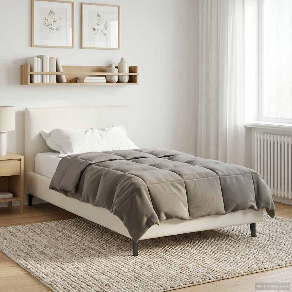 vidaXL Kołdra na cały rok Jasnoszary 155 x 200 cm Mikrofibra