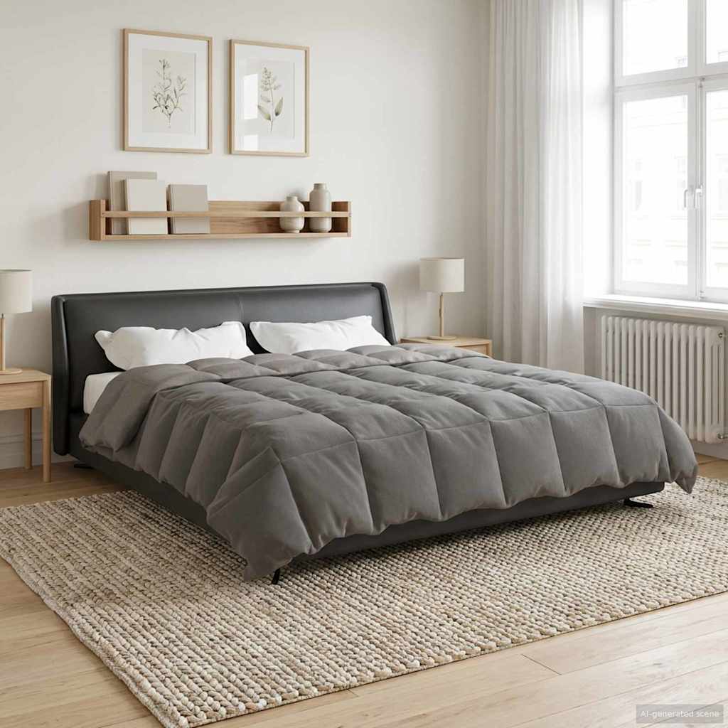 vidaXL Kołdra na cały rok Jasnoszary 200 x 200 cm Mikrofibra