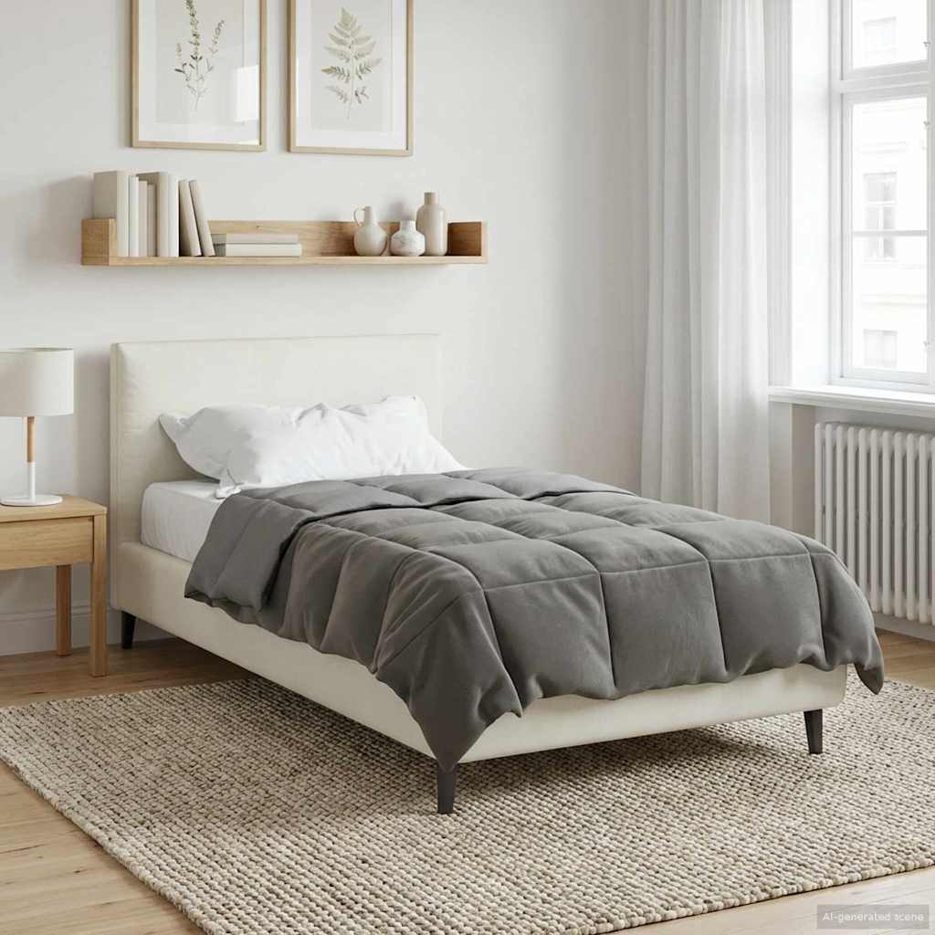 vidaXL Kołdra na cały rok Jasnoszary 135 x 220 cm Mikrofibra