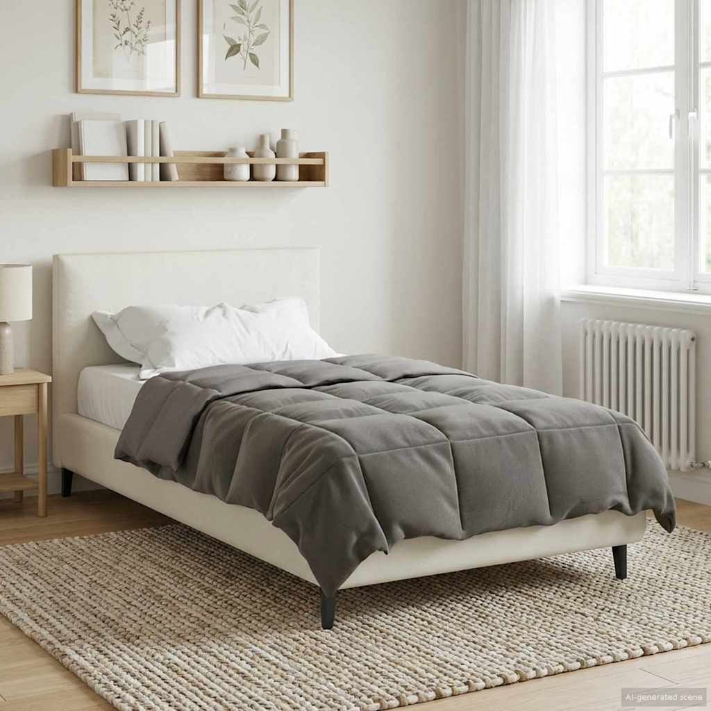vidaXL Kołdra na cały rok Jasnoszary 140 x 220 cm Mikrofibra