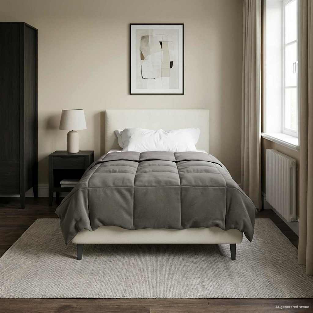 vidaXL Kołdra na cały rok Jasnoszary 155 x 220 cm Mikrofibra