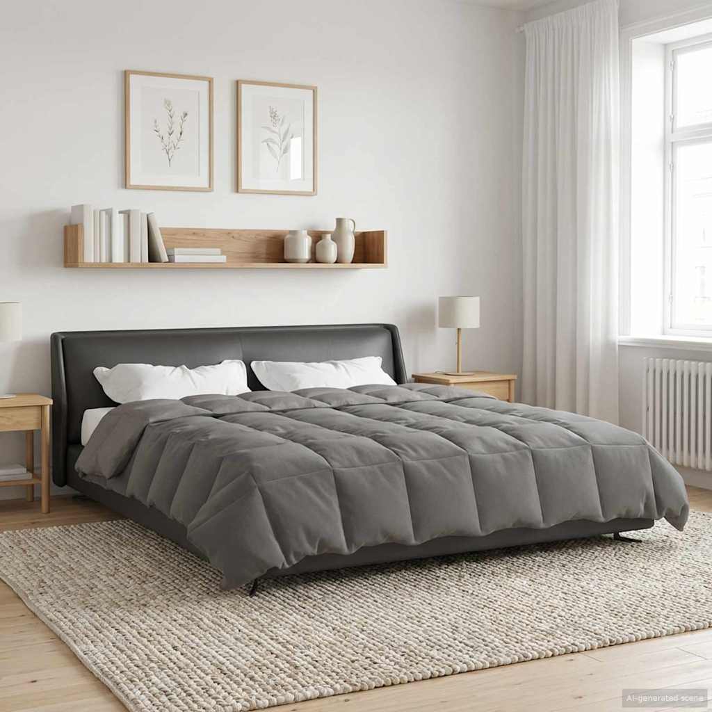 vidaXL Kołdra na cały rok Jasnoszary 200 x 220 cm Mikrofibra