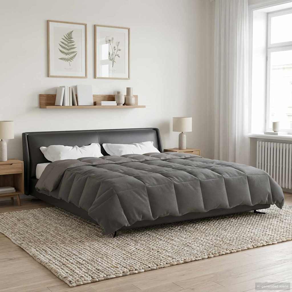 vidaXL Kołdra na cały rok Jasnoszary 220 x 240 cm Mikrofibra