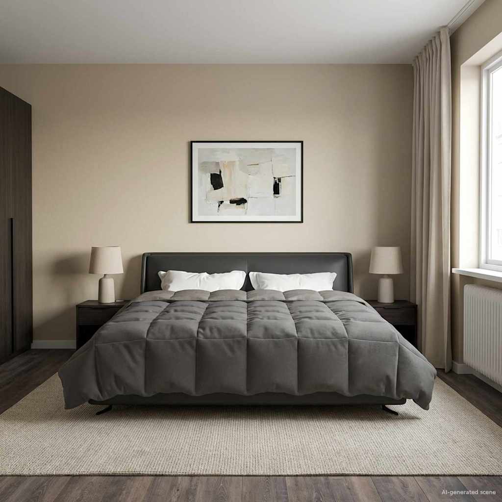 vidaXL Kołdra na cały rok Jasnoszary 220 x 240 cm Mikrofibra