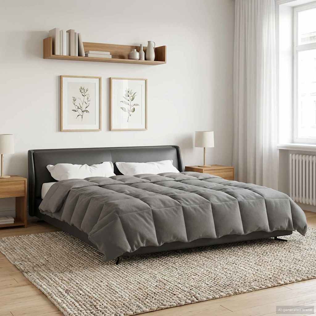 vidaXL Kołdra na cały rok Jasnoszary 220 x 260 cm Mikrofibra