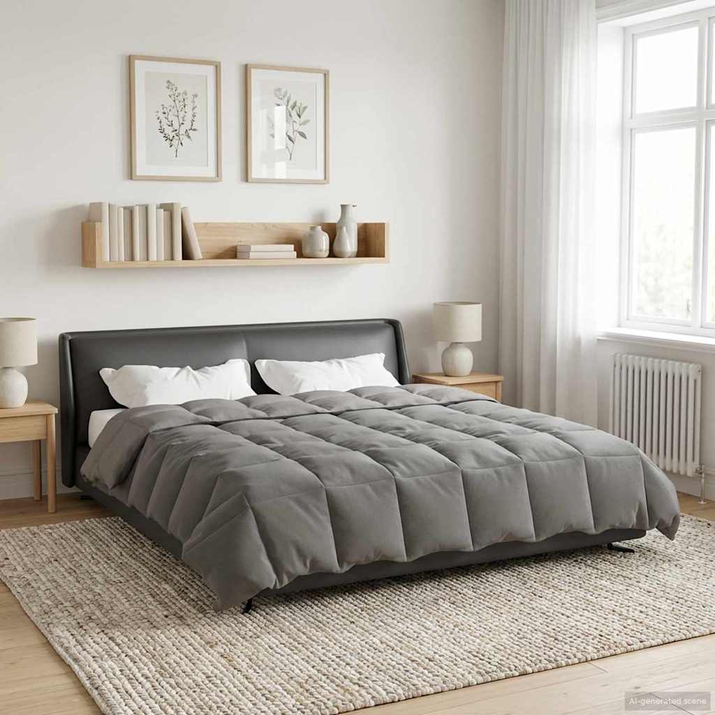 vidaXL Kołdra na cały rok Jasnoszary 240 x 260 cm Mikrofibra