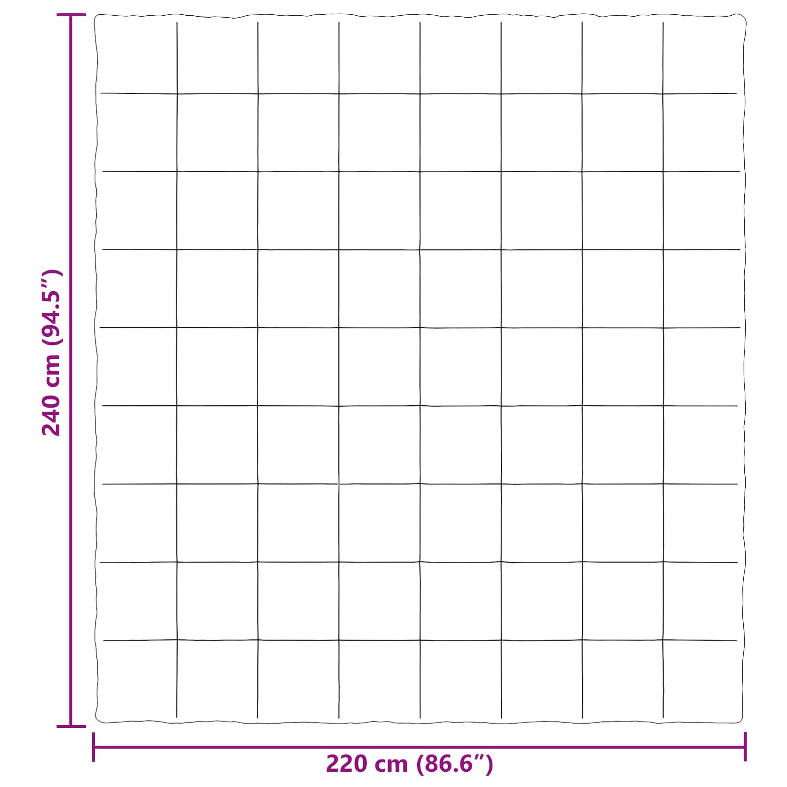 vidaXL Kołdra na cały rok Kwiłtowany Czarny 220 x 240 cm Mikrofibra