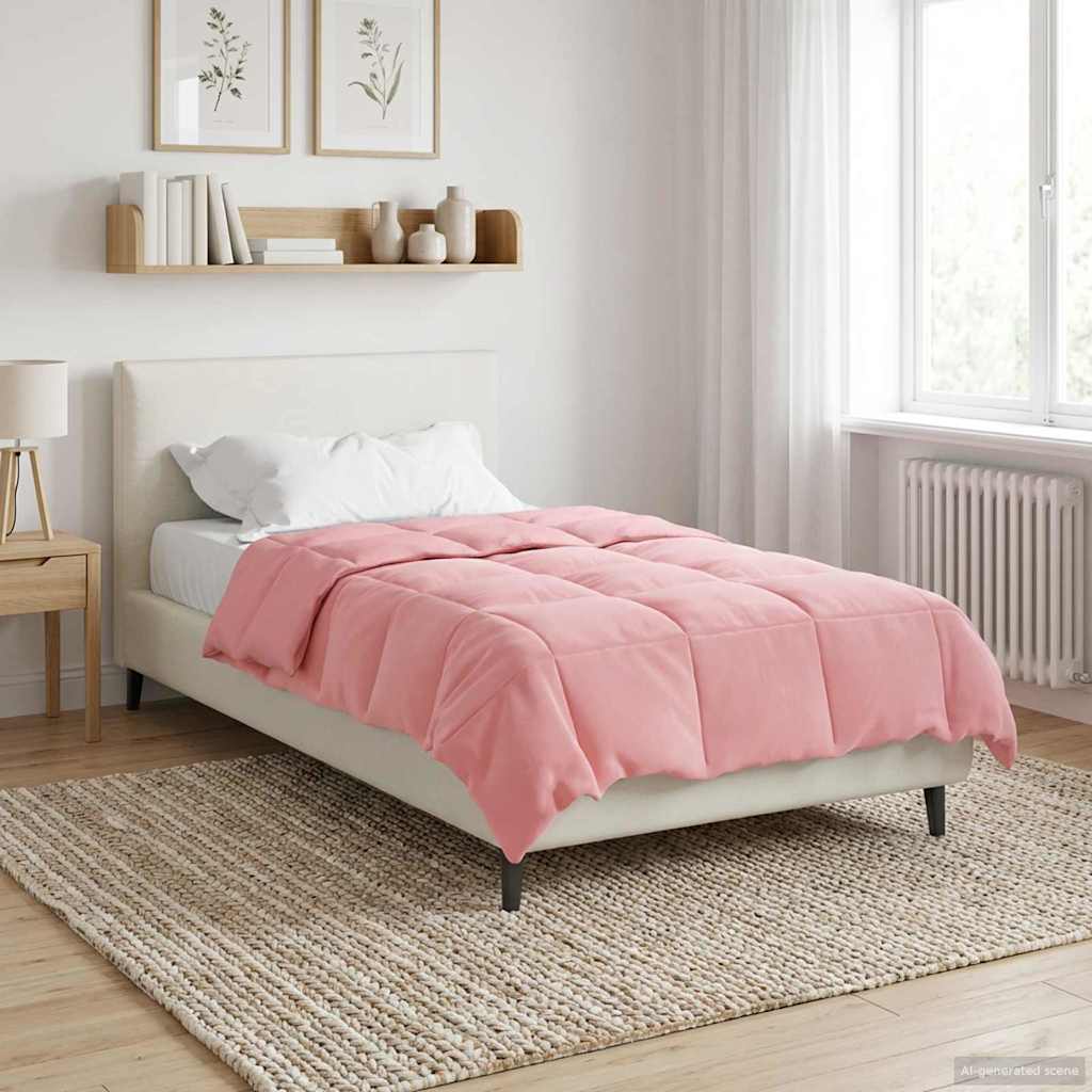 vidaXL Kołdra na cały rok Kwiłtowany Różowy 140 x 200 cm Mikrofibra