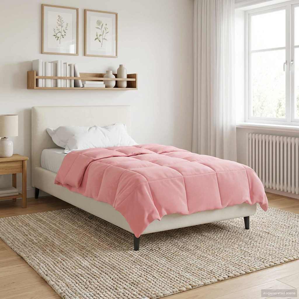 vidaXL Kołdra na cały rok Kwiłtowany Różowy 155 x 200 cm Mikrofibra