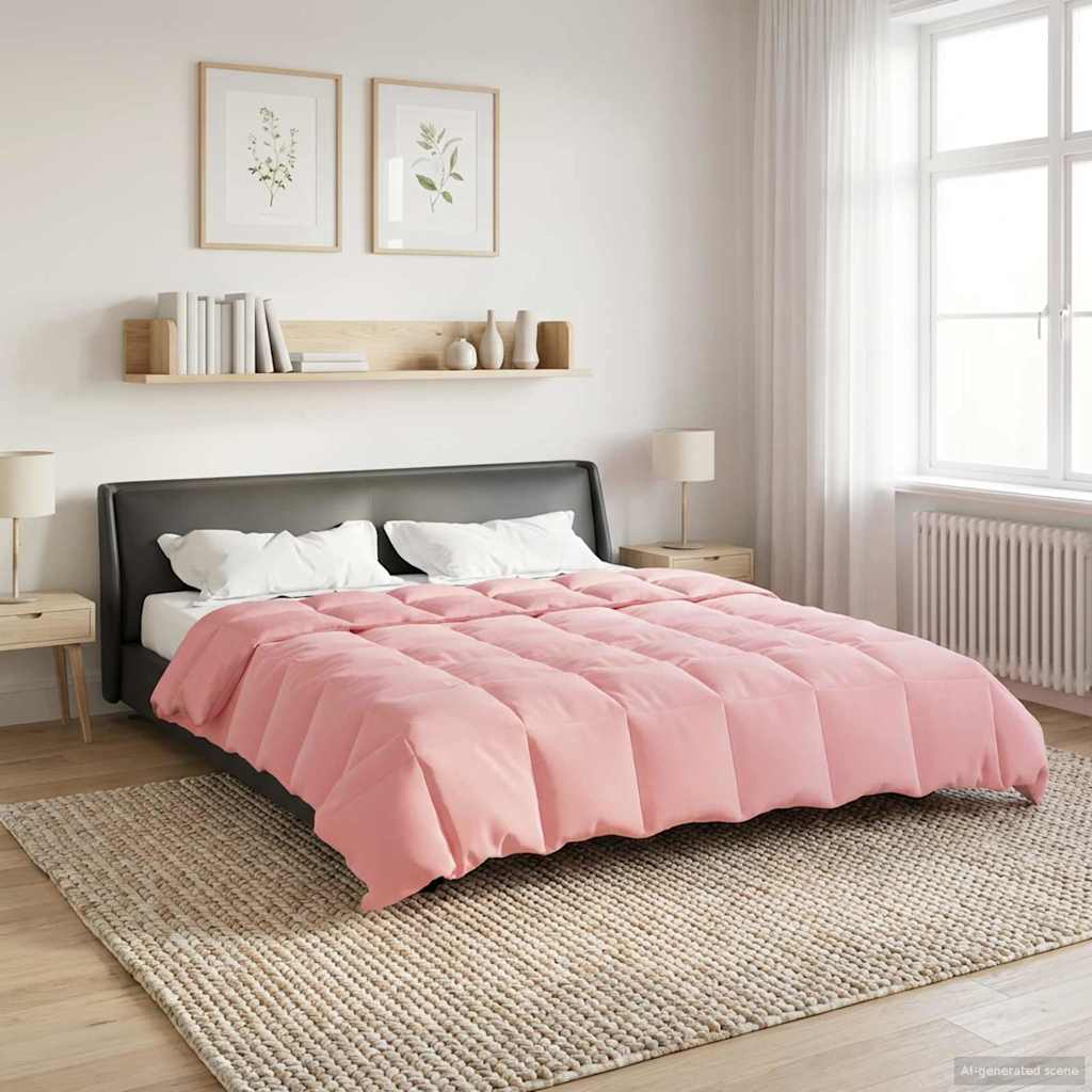 vidaXL Kołdra na cały rok Kwiłtowany Różowy 200 x 200 cm Mikrofibra