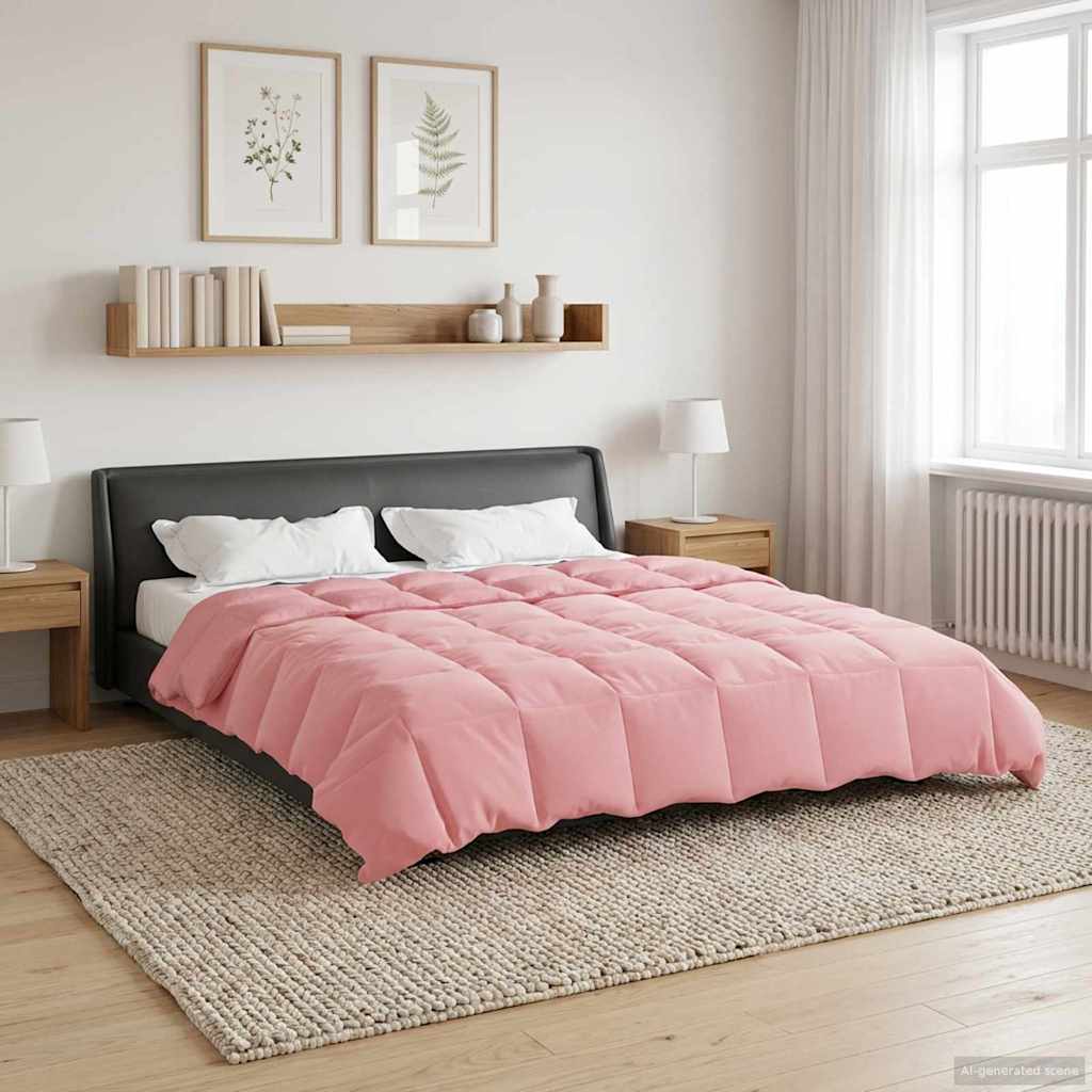 vidaXL Kołdra na cały rok Kwiłtowany Różowy 200 x 240 cm Mikrofibra