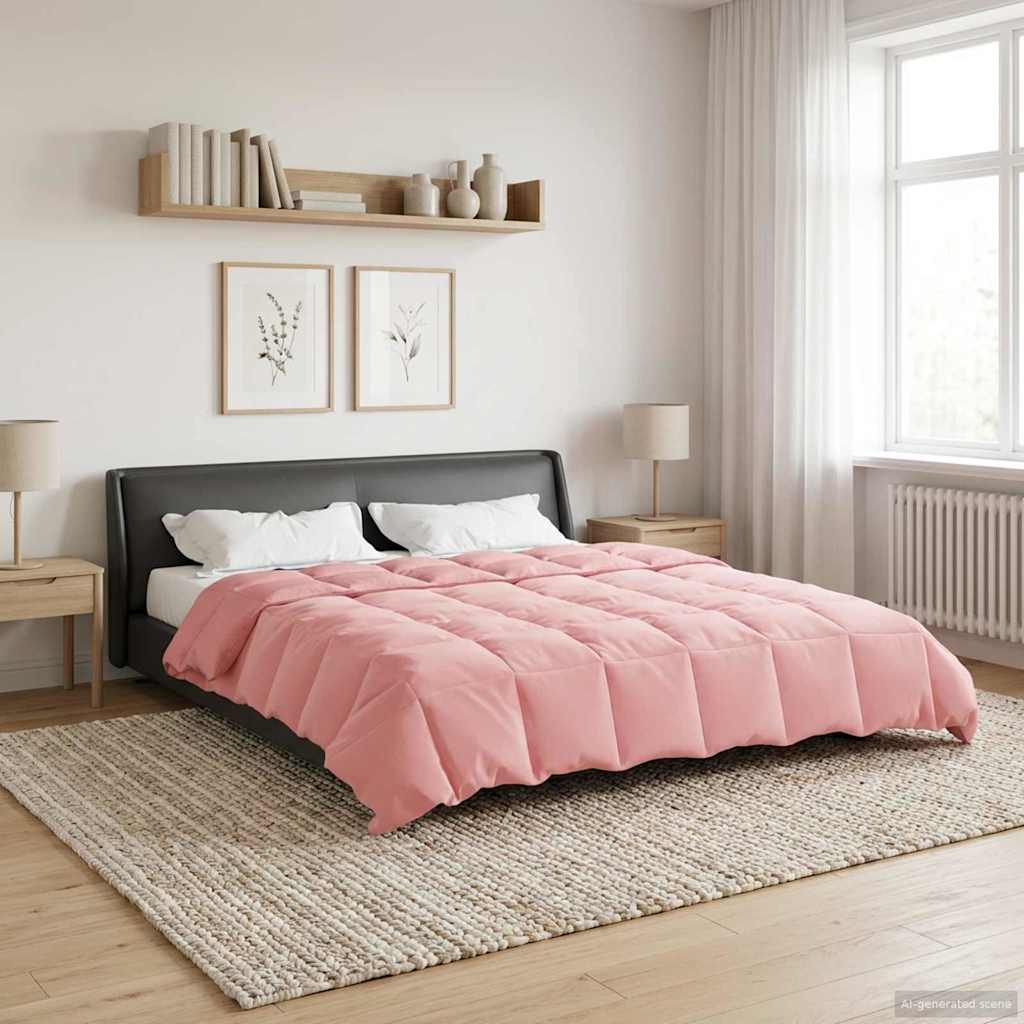 vidaXL Kołdra na cały rok Kwiłtowany Różowy 200 x 220 cm Mikrofibra