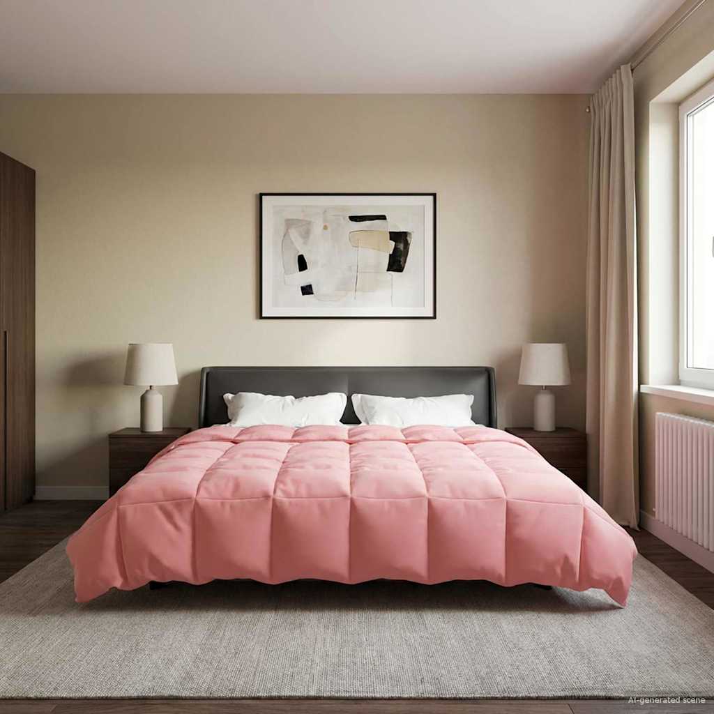 vidaXL Kołdra na cały rok Kwiłtowany Różowy 200 x 220 cm Mikrofibra