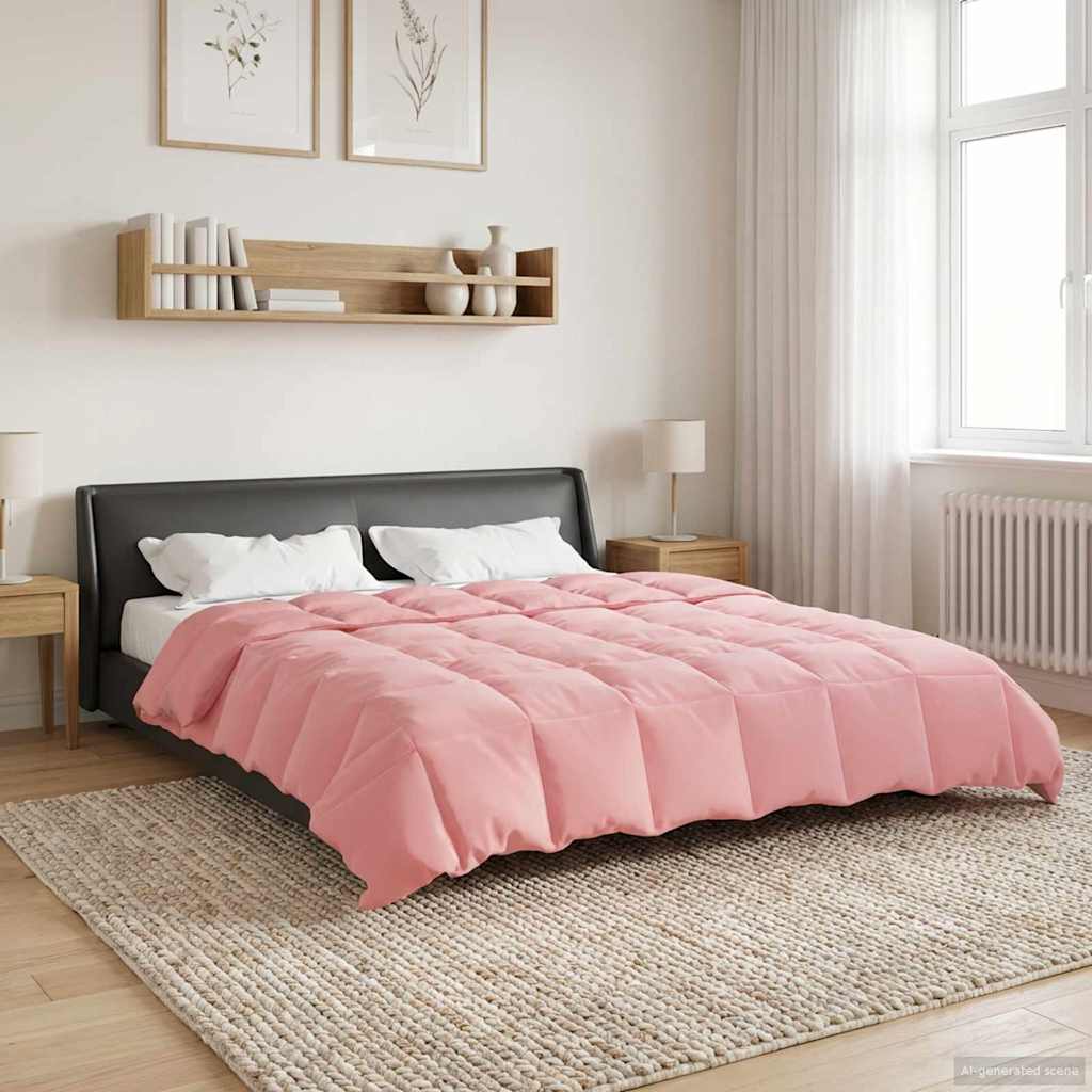 vidaXL Kołdra na cały rok Kwiłtowany Różowy 220 x 240 cm Mikrofibra