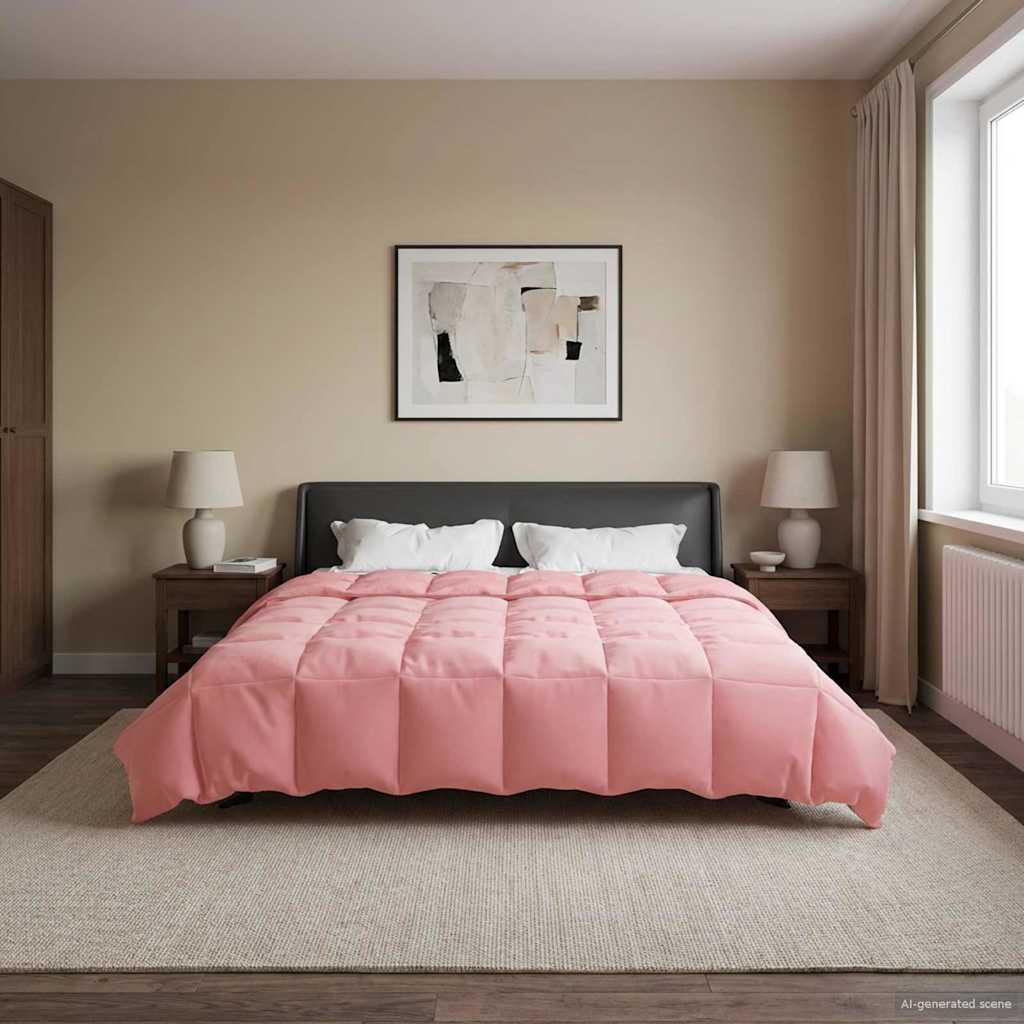 vidaXL Kołdra na cały rok Kwiłtowany Różowy 220 x 240 cm Mikrofibra