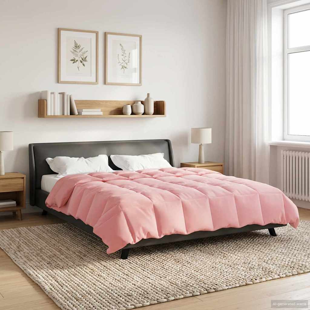 vidaXL Kołdra na cały rok Kwiłtowany Różowy 220 x 260 cm Mikrofibra