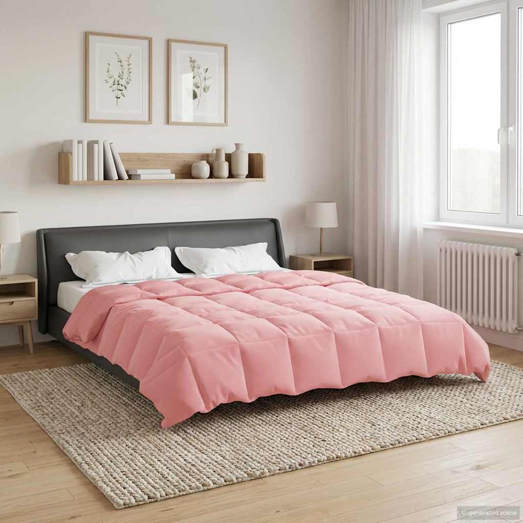 vidaXL Kołdra na cały rok Kwiłtowany Różowy 240 x 260 cm Mikrofibra