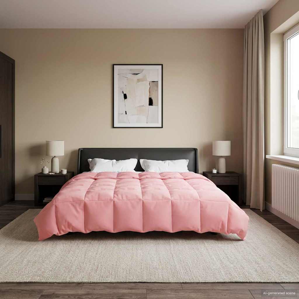 vidaXL Kołdra na cały rok Kwiłtowany Różowy 240 x 260 cm Mikrofibra