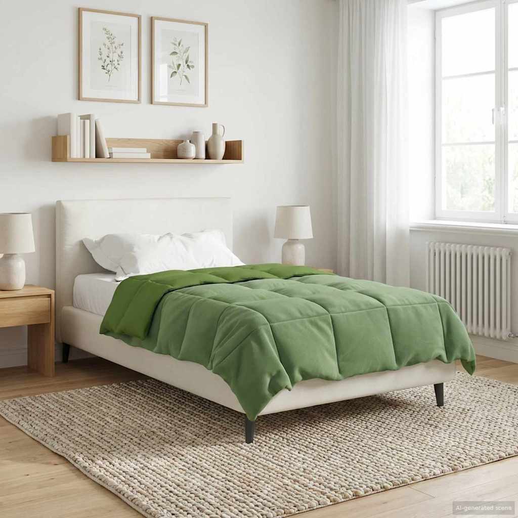 vidaXL Kołdra na cały rok Kwiłtowany Zielony 155 x 220 cm Mikrofibra