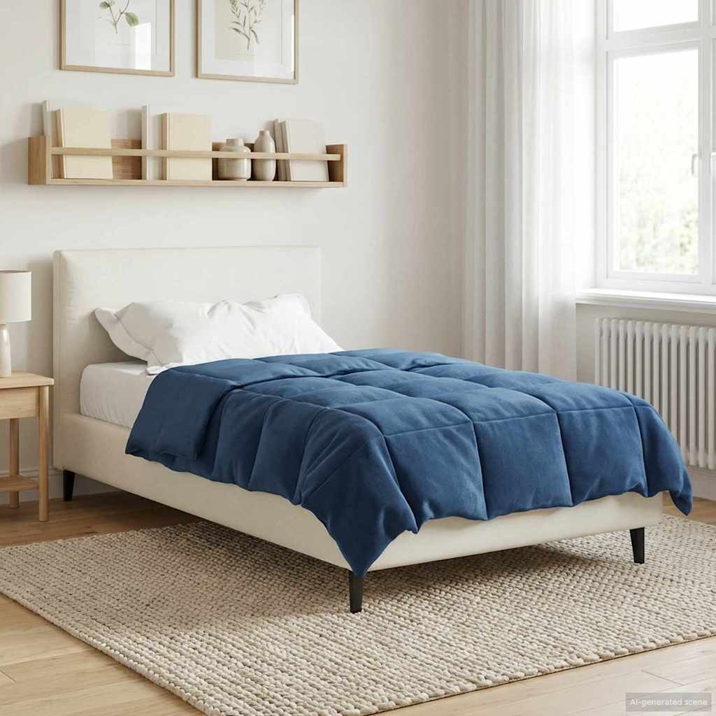 vidaXL Kołdra na cały rok Ciemnoniebieski 135 x 200 cm Mikrofibra