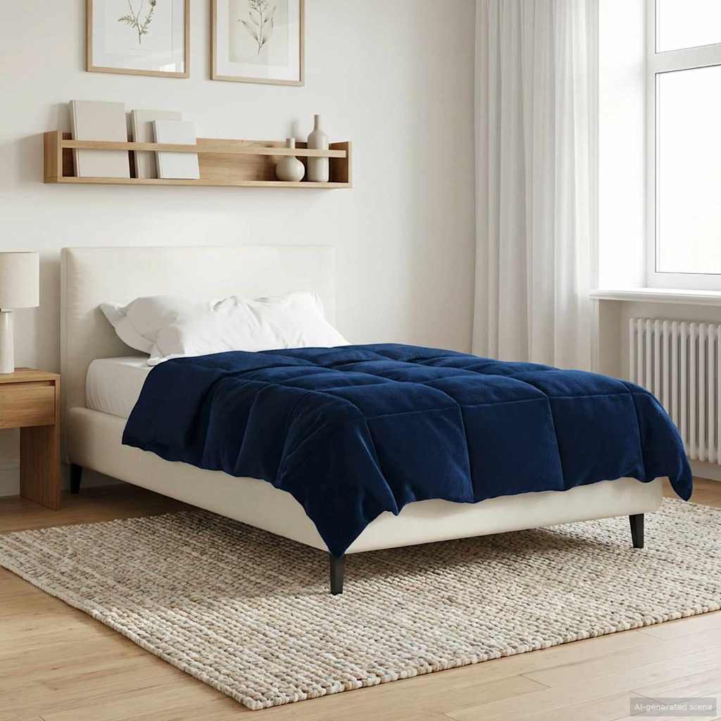vidaXL Kołdra na cały rok Ciemnoniebieski 140 x 200 cm Mikrofibra