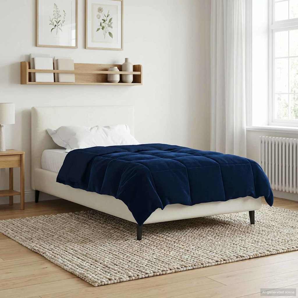 vidaXL Kołdra na cały rok Ciemnoniebieski 155 x 200 cm Mikrofibra