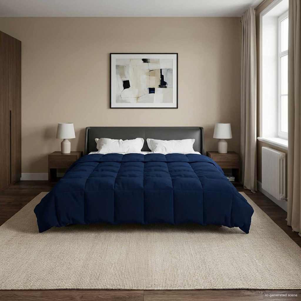 vidaXL Kołdra na cały rok Ciemnoniebieski 200 x 200 cm Mikrofibra