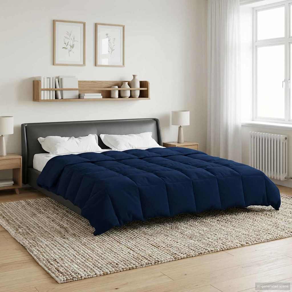 vidaXL Kołdra na cały rok Ciemnoniebieski 200 x 240 cm Mikrofibra