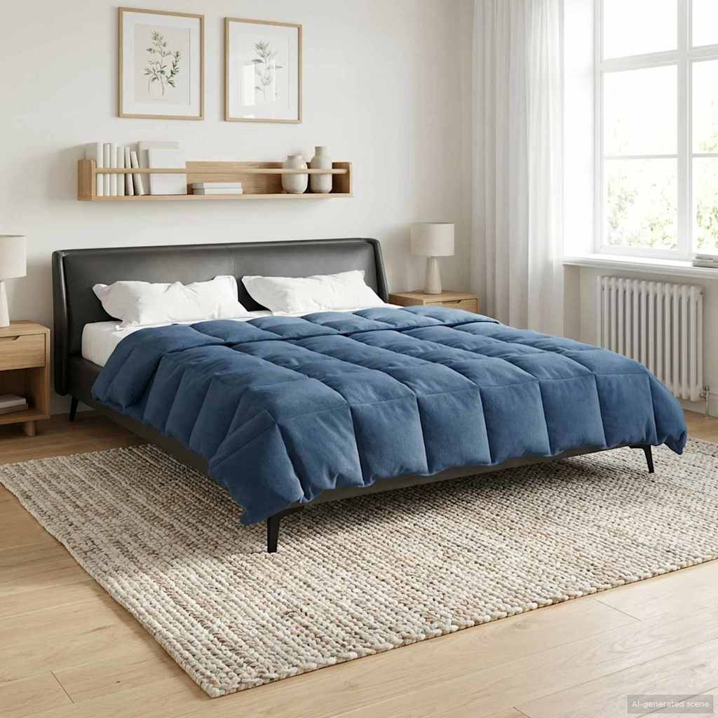 vidaXL Kołdra na cały rok Ciemnoniebieski 200 x 220 cm Mikrofibra